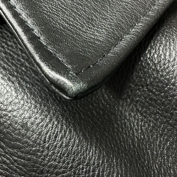 Re/Done Black Leather Fringe Jacket Drop Shoulder Women's Small NWOT - Picture 13 of 16